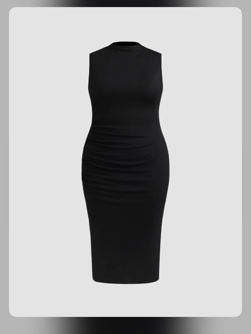 Cider HIGH NECK RUCHED MIDI DRESS CURVE & PLUS 1XL CR20-32 - Picture 2 of 5